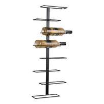 Sieninė iš metalo vyno lentyna juodos spalvos butelių skaičius 8 Float – PT LIVING