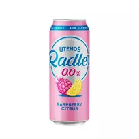 Nealkoholinis alaus kokteilis citrinų ir aviečių skonio UTENOS RADLER (0,5%), 500 ml