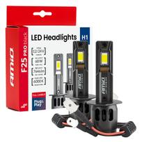 LED žibintų lemputės Series F25 PRO BLACK FULL CANBUS H1 68W 12V 24V AMIO-04717