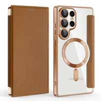 For Samsung Galaxy S22 S23 S24 S25 A15...Gold Shield Magnetic Business Leather Case-MagSafe-Compatible,with RFID-Blocking Card Slots&Lens Protection Samsung Galaxy S22 5G šviesiai mėlyna spalva