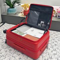 20 colių išplečiamas iš šono atidaromas vežimėlis lagaminas vyrams ir moterims - daugiafunkcinis kelioninis rankinis bagažas 20-inch Carry-on with YKK Anti-burst Zipper dangaus mėlyna spalva