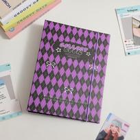 A5 Kpop nuotraukų kortelių segtuvas Rinkti knygeles Checkboard Idol nuotraukų albumų kortelių laikiklis Kawaii kompozicijos raštinės reikmenų knyga style1 3 inch 25inners