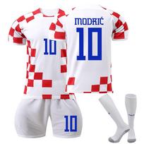 2223 Kroatijos namų futbolo marškinėliai šortai kojinės Rinkinys Naujo sezono šortai kojinės Suaugusiųjų dydžiai Apranga L raudona