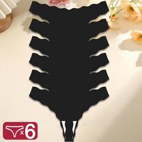 FINETOO 6Pcs Sexy Lingerie Women's Seamless Panties Ice Silk G-String Female Underpanties For Women Elasticity Thongs Secret G-String S&Set gray