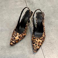 Pavasaris Naujas Prekės ženklas Moteriški Slingback Batai Madingi Leopardiniai Spaudiniai Ponios Aukštakulniai Elegantiški Smailūs Kulniukai Įslystami Sandalai Mules 40 ruda