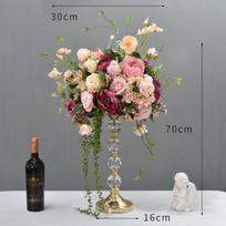 Naujas 30/40cm dirbtinis stalo dekoravimo gėlių kamuolys šilkinis romėniškas gėlių vazonas vestuvių dekoracija scena kelio vedlys fotografijos rekvizitai No flower racks beige