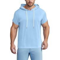 Summer Hooded Short Sleeved Men'S T-Shirt Loose Casual Sweatshirt L