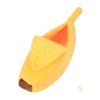 Sagit Small,Gyvūninis,lova,bananas,forma,,šiltas,minkštas,pliušas,kvėpuojantis,lova,bananas,katė,lova S geltona