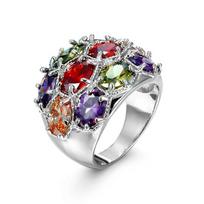 SODROV Rainbow Jewelry Spalvingi krištolo cirkonio žiedai moterims Vestuvių sužadėtuvių gėlių žiedas 6