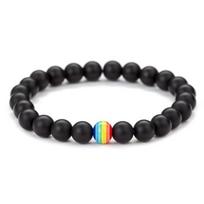 Vaivorykštės poros apyrankė Vyriška apyrankė Papuošalai Apyrankės Moterims Vyriška apyrankė Pulseras Mujer Pulseira Femme Masculina Apyrankė black