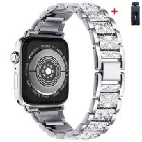 Moteriškas dirželis Apple Watch apyrankei 44mm 40mm 49mm 45mm 41mm 42mm 45mm Deimantinė apyrankė Correa iWatch Series Ultra 8 SE 7 6 5 4 3 38mm-40mm-41mm auksas
