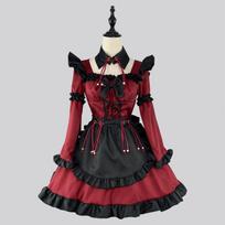 Gotikinė Lolita Tarnaitės Suknelė Mažo Velniuko Anime Cosplay Kostiumas Raudona Mergaitės Tarnaitės Suknelė Populiari Mergaičių Tarnaitės Vakarėlio Kostiumai S -5XL S tamsiai raudona spalva