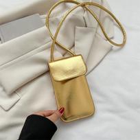 Yogodlns Laisvalaikio moteriškos rankinės Pu odinės piniginės Vienspalvės Mobilusis Telefonas Piniginė Moteris Crossbody Pečių Krepšys Rankinė Pinigai Pasiuntinių krepšys 10.5x0.5x18.5cm auksas