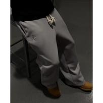 American Retro Double Layer Sweatpants Y2K Pants Mens Womens Solid Color Letter Graphic Embroidered Casual Baggy Sweatpants M