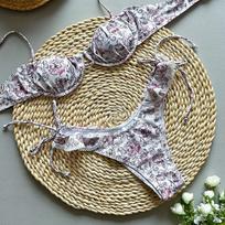 Push-up bikini Seksualūs moteriški maudymosi kostiumai Moteriški maudymosi kostiumai Bikini komplektas Gėlėtas maudymosi kostiumas Maudymosi kostiumai Paplūdimio drabužiai Klostuotas bikinis S įvairiaspalvis