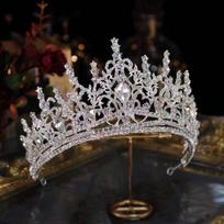 Barokinis prabangus Bling Crystal Heart Vestuvių Tiaras Karūna Didžiosios Kalnų krištolas Konkursas Diadem Bride plaukų juostos Vestuviniai plaukų aksesuarai auksas