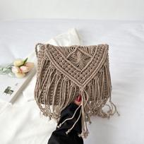 „Yogodlns“ paprasti rankų darbo pečių krepšiai moterims „Small Crossbody“ rankinė „Tassel Purse“ kelioninis paplūdimio krepšys 27*2*21cm kupranugaris