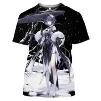 Anime „Arknights“ 3D spausdinti marškinėliai, vyriški, moteriški, „Cosplay“ žaidimo „Sexy Gril“ grafiniai marškinėliai, laisvalaikio marškinėliai su O kakleliu vasaros dideli marškinėliai 6XL