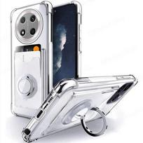Card Slot Clear Phone Case for Honor X9C Smart X8C X7C X9B X9A X7B X8 X6 90 70 Magic 7 Lite Shockproof Ring Holder Soft Cover Honor X7c juoda