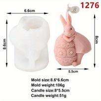 3D Molds Rabbit Kickball Silicone Candle Mold DIY Easter Egg Gypsum Soap Epoxy Crystal Making Table Top Decorative Accessories