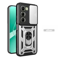 Skaidrus objektyvo apsaugos šarvuotas telefono dėklas, skirtas infinix Hot 60 Pro 4G Hot60 Pro+ Plus 60Pro 60i, uždengiantis žiedą, magnetinis stovas-laikiklis, Fundas infinix Hot 60 5G