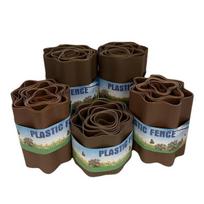Sodo kuoliukų PP plastiko tvoros barjerinė juosta 10CM x 9M Dark Brown tamsiai ruda spalva