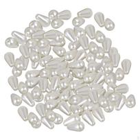 Perlai, Palaidi perlai, Lašo formos dirbtinis perlas, Lašo formos karoliukai su skylute vėriniui Beige 6x10mm 400pcs_Small gray
