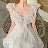 Sweet Kawaii Fairy Princess Tinklinė suknelė Elegantiška balta spagečių juostelė per petį Vakarėlio suknelės Moters atostogos S balta
