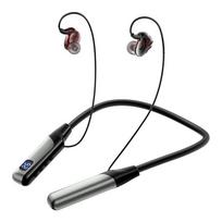Bluetooth ausinės ant kaklo Itin ilgas budėjimo laikas Triukšmą slopinančios Belaidės įdedamos sportinės ausinės juoda