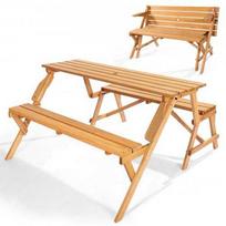 Vevor medinis pikniko stalas su suoliuku 2-in-1