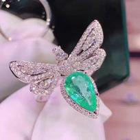 New Arrived Big Bling Bling Zircon Stone Dragonfly S925 Sterling Silver Color Rings For Women Wedding Engagement Fashion Jewelry 8 balta