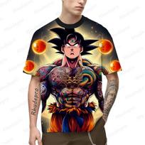Vasaros karštas vyriškas Japonijos anime Goku 3D spausdinimas Cosplay vaikų gatvės marškinėliai Unisex Oversized Top 2024 trumpomis rankovėmis S