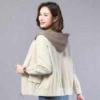 Slim-fit corduroy jacket for women's autumn and winter new easy-to-match jacket for women M žalia