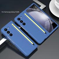 Skirtas „Samsung Galaxy Z Fold 5 4 3“ dėklas, matinis, odai nekenksmingas, spalvingas su grūdinta plėvele ir jutikliniu rašikliu, sulankstoma, smūgiams atspariu kietu dangteliu Galaxy Z Fold 5 tamsiai pilka spalva
