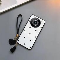 For Honor 200 Smart 5G Honor200 Tempered Glass Hard Protection Phone Case for Honor X9C X7C X60 Pro Love Heart Pattern Shockproof Back Cover Honor 200