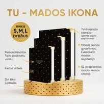 M DYDŽIO STILINGA JUODA 2026 M. DARBO KNYGA: su mados ikonos biografija ir citatomis + galimybė personalizuoti!