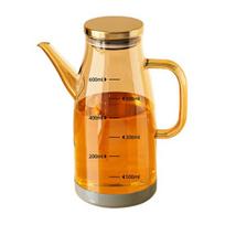 Stiklinis aliejaus dozatorius su snapeliu be lašėjimo 600/800/1000 ml didelės talpos aliejaus indas actui sojų padažui, maistui tinkamiems virtuvės įtaisams 600ML kava