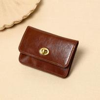 Korean-Style Retro Multi-Layer Card Holder Wallet for Women vyno raudonos spalvos