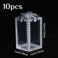 10 vnt skaidrios PVC dėžutės gimtadienio vestuvių Valentino favor dėžutė torto pakuotė šokoladinių saldainių dražė vakarėlio renginio dovanų dėžutė Other