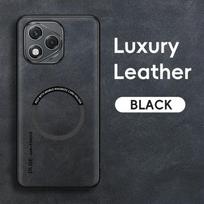 Magnetic Retro Leather Case For Honor 400 Lite Honor400Lite 5G Wireless Charging Phone Case Cover Honor 400 Lite juoda
