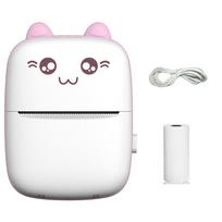 Nešiojamas terminis spausdintuvas MINI Wirelessly BT 203dpi nuotraukų etiketės atmintinė Klaidingas klausimas Spausdinimas naudojant USB kabelį Imprimante Portable