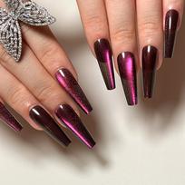 24pcs/set Press on Nail Full Cover Long Opal Nail Stickers Ballet Fake Nails Wear Manicure