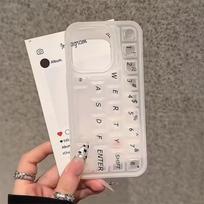 3D Klaviatūros Klavišai Skaidrus Minkštas Silikoninis Telefono Dėklas Suderinamas su iPhone 16 15 13 14 12 Pro Max Kūrybingas Simuliacijos Galinis Dangtelis iPhone 16 Pro Max