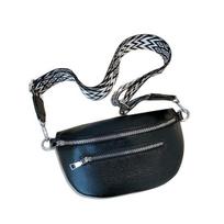 Unisex Crossbody Fanny Pack Dirbtinės odos juosmens krepšys su keliomis užtrauktukais užsegamomis kišenėmis Juosmens krepšys su reguliuojamu dirželiu kelionėms, darbui, sportui balta