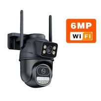 Nauja EU 12MP WiFi kamera Icsee Outdoor 6MP trijų objektyvų dvigubi ekranai 8x priartinimas CCTV vaizdo kamera automatinis sekimas saugumo apsaugos stebėjimas 3K 6MP Camera