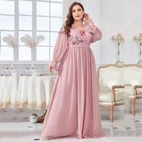 Šikni rožinė vakarinė suknelė: Elegantiškas didesnio dydžio, vasaros stiliaus 3XL