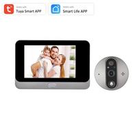 4,3 colių išmanusis Tuya 1080P WiFi durų varpelis akies kamera 5000 mAh baterija PIR judesio detektorius IR namų skaitmeninė žiūryklė Doorbell Camera R9