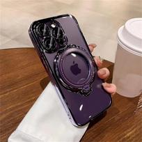 Luxury Magsafe Wireless Charging Case For iPhone 11 12 13 14 15 16 Pro Max Plus Transparent Magnetic Ring Bracket Bumper Cover iPhone 16 Pro Max juoda