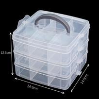 PP Medžiaga Plastikinė Skaidri Skyrelių Laikymo Dėžutė DIY Apyrankėms Karoliams Papuošalų Laikymas 3-layer -18 grid with cover