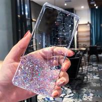 Prabangus blizgučių dėklas Huawei P30 P40 P50 P20 Pro Lite skaidrus minkštas galinis dėklas Huawei P9 P10 Plus smūgiams atsparus galinis dangtelis P50 rožinė